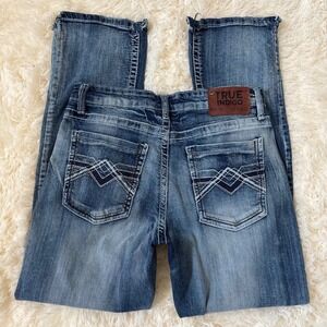 True Indigo Mens Straight Leg Jeans Medium Wash Blue Denim 30x30 T8844